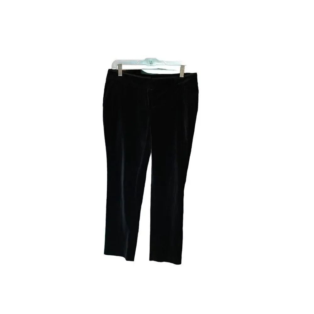  Ann Taylor women’s black velvet satin trim waist trousers size 6P